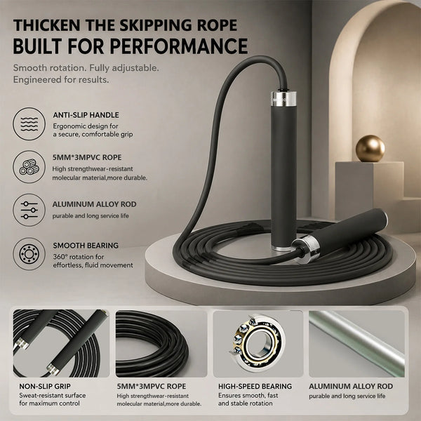 Metal-Handle Speed Rope for Boxing Cardio image 0