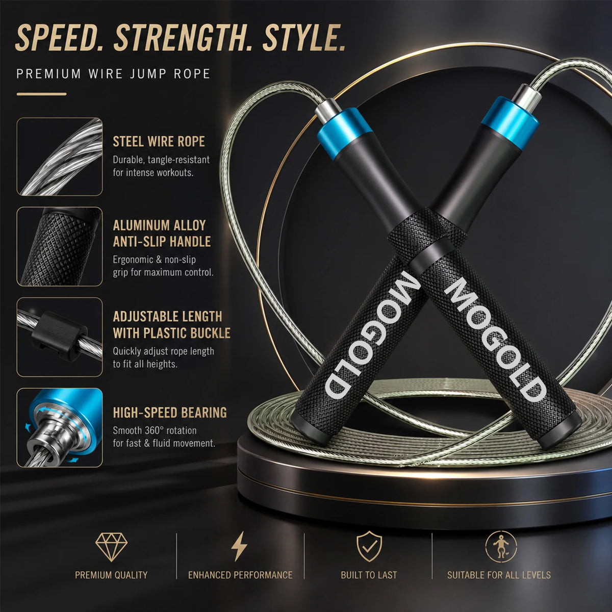 Travel Metal-Handle Speed Jump Rope image 0